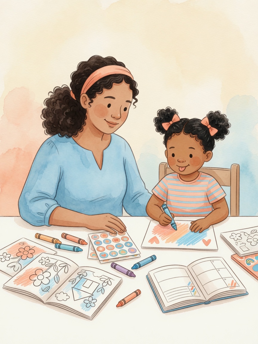 Parent and child coloring and crafting with free printables